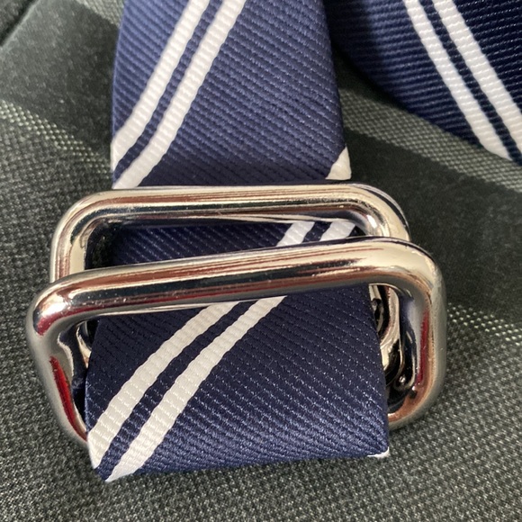 Crémieux double-d navy and white stripes canvas belt - Picture 17 of 17